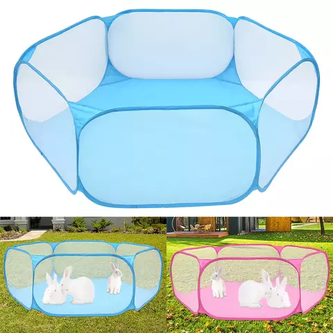 Cercadinho portátil para animais de estimação, gaiola para cães e gatos, cercadinho dobrável para hamster, ouriço, animais pequenos, respirável, filhote de cachorro, animal de estimação ao ar livre, quente