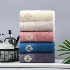 Conjuntos De Toalhas De Banheiro De Algodão Bordado, Grandes Toalhas De Banho, Chuveiro De Cara, Uso Diário, 70x140cm, 35x75cm, 1 Pc, 2 Pcs, 3Pcs - loja online