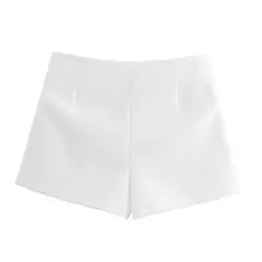 TRAF-minissaia e minissaia de cintura alta feminina, streetwear de verão, shorts assimétricos, rosa e branco, moda - Wolf Magazine