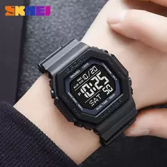 Imagem do SKMEI-Relógio esportivo digital masculino, display LED, contagem regressiva militar, relógios de pulso à prova d'água, 1628, 1988