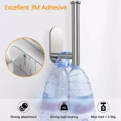 Aço inoxidável de parede Toilet Paper Holder, sem perfuração, Toalha Roll Dispenser, Banheiro e Cozinha, Aço Inoxidável SUS304