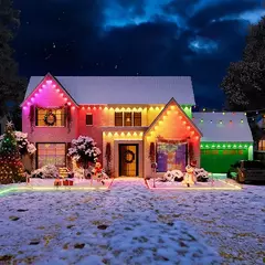 Outdoor Eaves Luz LED, TUYA, Permanente, Impermeável, RGB Light String, Cena DIY, Iluminação de Festa de Natal, 24V, 2A, 144 FT, 90LED na internet