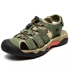 Novas sandálias masculinas de couro genuíno macio sandálias sapatos masculino - Wolf Magazine