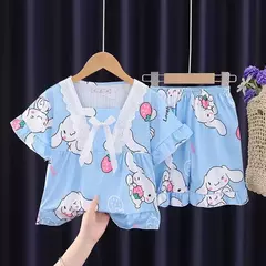 Pijama infantil para desenhos animados, roupas esportivas casuais, roupas para casa, camiseta estampada, kuromi, novo, verão na internet