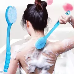 Escova macia do banho do cabelo com punho longo, 1pc, acessórios do banheiro, corpo, lama, chuveiro, massagem
