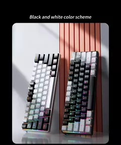 MUCAI-MK61 USB Teclado Mecânico Gaming, Interruptor Vermelho, RGB Backlit, Hot Swappable, 61 Chaves, Com Fio, Cabo Destacável - loja online