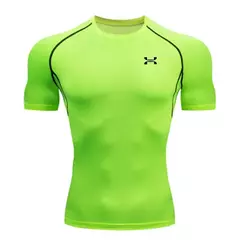 T-shirt de compressão masculina, secagem rápida, mangas curtas, ginásio esporte, top, camisa de treino, roupa de jogging, verão - loja online