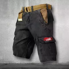 Calça masculina solta de algodão cargo, shorts casuais para esportes ao ar livre, confortável, tamanho grande, níquel, verão