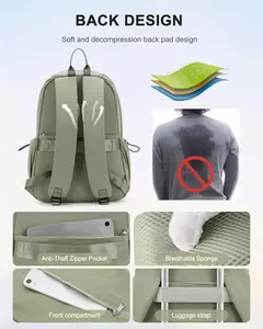 Mochila Laptop para Mulheres e Adolescentes, Bolsa de Escola Universitária, Anti Roubo, Viagem, Mochila de Trabalho, Grandes Bookbags, 15,6";;VERDADEIRO;;"Black - loja online