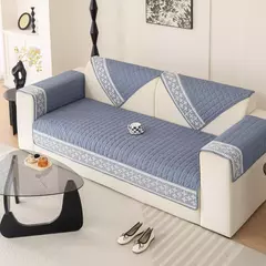Anti-derrapante tampa do sofá com floco de neve decoração do laço, waffle cobertor acolchoado, sofá tampa do assento, sala de estar moderna, 4 temporada, 1pc - loja online