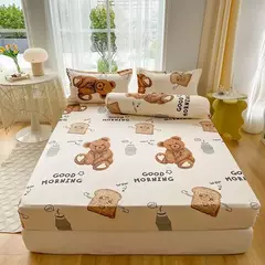 Imagem do Lençol equipado 100% poliéster com elástico para colchão, lençol com quatro cantos, sem fronhas, novo produto, 1 conjunto