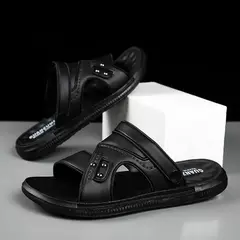 Sandálias de couro confortáveis masculinas, sapatos ao ar livre, marca original, tendência adulta, verão, 2024 - comprar online