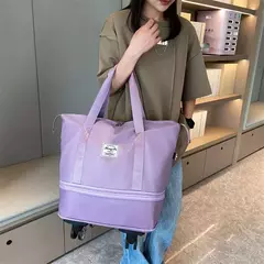 Multi-Function Wheel Travel Bag, Ultra-Light, separação portátil, seco e úmido, armazenamento de bagagem, grande capacidade, Fitness Bag - Wolf Magazine