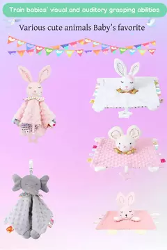 Nomes personalizados cobertor de edredom para bebê, cobertor de segurança animal, toalha acalmar, pelúcia macia NewbornDoudou Personnalisé