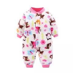 Imagem do Macacão de flanela macia para bebê recém-nascido, jaqueta infantil para meninas e meninos, macacão de bebê, roupas de primavera e inverno, 0-18 meses