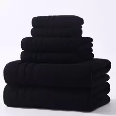 Algodão Bathroom Towels Set, Super Absorvente, 2 Hand Towels, 2 Face Towel, Hotel White Towel, 34x34, 35x75, 70x140, 6 Pcs na internet