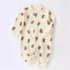 Urso dos desenhos animados impresso macacão para bebê recém-nascido, Onesie, macacão coreano, roupa infantil, roupas de meninos e meninas, 1 pc, outono - Wolf Magazine