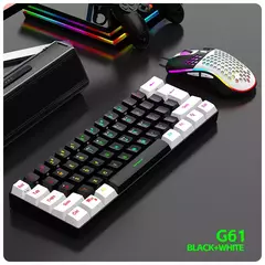RGB Backlight Wired Mini Teclado Gaming, Ultra Compacto, Impermeável, Pequeno Compacto, 61 Teclas, Fit para PC, Mac Gamers, 60% - loja online