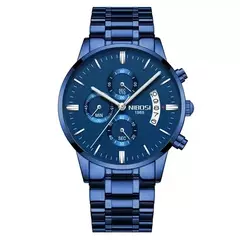 Nibosi-relógio masculino de quartzo, estilo militar, luxo, marca superior, famo