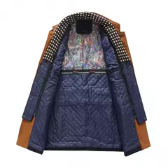 Casaco de lã quente grosso masculino, casacos casuais inteligentes, gola alta, cachecol destacável, moda Exterior, outono, inverno - comprar online
