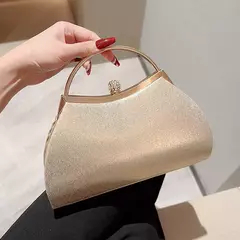 Bolsa de noite plissada para mulheres, alça superior, glitter dia clutch, jantar de casamento feminino vestida bolsa clipe de diamante, ouro - comprar online