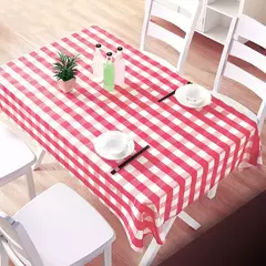 Toalha De Mesa Quadriculada Espessada Descartável, Vermelho, Festa De Casamento, Decoração De Casa na internet