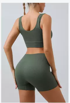 Malha roscada Yoga Set para Mulheres, U-Shaped, Sem Costura, Esportes, Fitness, Yoga Suit, Workout roupas - comprar online