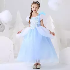 Crianças cosplay traje menina verão pageant lantejoulas fantasia crianças cinderela carnaval roupas princesa vestido de aniversário 3-10 ano - Wolf Magazine