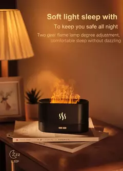 Simulação Flame LED Night Light, Lâmpada Atmosfera USB, Umidificador, Difusor de Aroma, Tanque De Água, Decoração De Quarto E Escritório, 180ml na internet