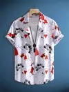 Camisa de praia de manga curta masculina, estampada flores 3D, tops respiráveis, festa ao ar livre, verão, novo, S-5XL, 2022
