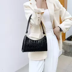 Retro Jacaré Padrão Bolsas De Couro PU para Senhoras, Bolsa Pequena Feminina, - Wolf Magazine