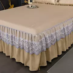 Imagem do Saia de cama moderna de renda real, saia com elástico para cama queen e king size, máquina respirável e lavável lençóis, 3 pçs/set