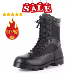 Ankle Boots de couro para homens, Sapatos de caminhada ao ar livre, Desert Combat Boots, Sapatos de segurança do trabalho - loja online