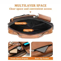 Bolsa mensageiro tiracolo de couro masculina, maleta de ombro empresarial, bolsa casual de viagem de grande capacidade, nova moda - comprar online