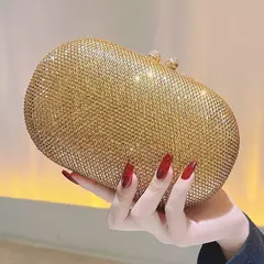 Imagem do Luxo cristal strass clutch para mulheres, bolsas femininas crossbody, vestido de baile bolsa corrente, festa e bolsa de casamento, presente