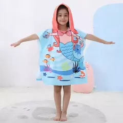 Roupão com capuz unicórnio para bebês, toalha de praia para crianças, capa sereia para crianças, roupa de banho para bebês