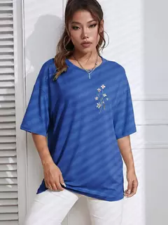 Lindos clusters de flores femininos estampa camisetas de algodão, tops casuais respiráveis macios de manga curta, roupas de rua soltas e confortáveis - Wolf Magazine