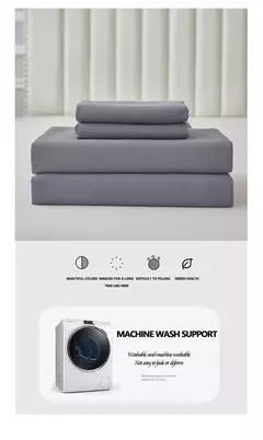 Conjunto de cama sólido 3/4 peças, lençol à prova d'água, lençol e fronhas macias, queen, kidng, completo, tamanho duplo, branco e cinza - comprar online