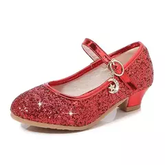 Sapato de salto alto de cristal infantil, sandálias de cristal, fivela, princesa sapato de dança, desempenho estudantil, couro, meninas, moda - Wolf Magazine