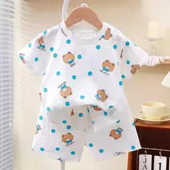 Conjunto de pijama infantil de cor sólida, roupa confortável para crianças, meninas e meninos, roupas de verão, novo na internet