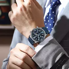 POEDAGAR-Relógio desportivo militar de luxo masculino, cronógrafo luminoso impermeável, relógios masculinos, quartzo, nylon, couro, data - loja online