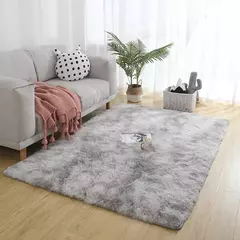Tapete macio cinza luxuoso para sala de estar, Tapete de veludo macio, Tapete antiderrapante, Decoração de casa, Cobertor para crianças - loja online