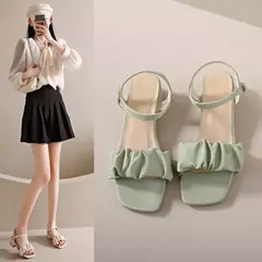 Sandálias de salto alto com saia feminina, com linha, sapatos glamorosos, estilo fada, casual, novo, verão, 2022, solteiro - comprar online