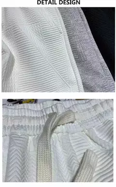 Shorts masculinos de corrida casuais, calças curtas esportivas para jogging, padrão ondulado, cordão monocromático, shorts esportivos de ginástica soltos secos, verão - loja online