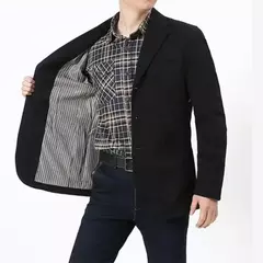 Blazer de algodão solto extragrande masculino, jaqueta casual, outerwear masculino
