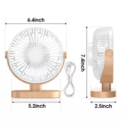 Ventilador de mesa pequeno USB de 6,5 polegadas 3 velocidades Ventilador de mesa portátil silencioso 360 ° Mini ventilador de ajuste para carro de escritório doméstico ao ar livre - comprar online