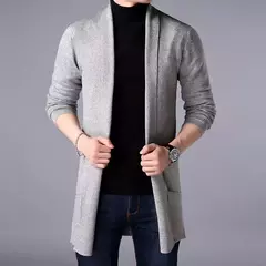 Cardigã fino de malha masculino, 5 cores, casacos de suéter, jaqueta justa, monocromática, roupa casual, novo, 2023 - Wolf Magazine