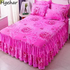 Lençóis planos respiráveis confortáveis, cama de luxo, colcha lavável, colchão king e queen size, saias de cama, moda