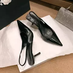 Salto Alto para Mulher, Sapatos de Deslizamento, Escritório e Carreira, Sólido, Sexy, Moda, Verão, 2022, Sandálias - loja online