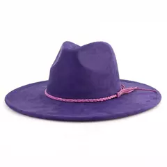Chapéu Fedora de camurça para homens e mulheres, chapéu de feltro, Fedora clássico, chapéu de igreja, jazz, outono, inverno, 9,5 cm na internet